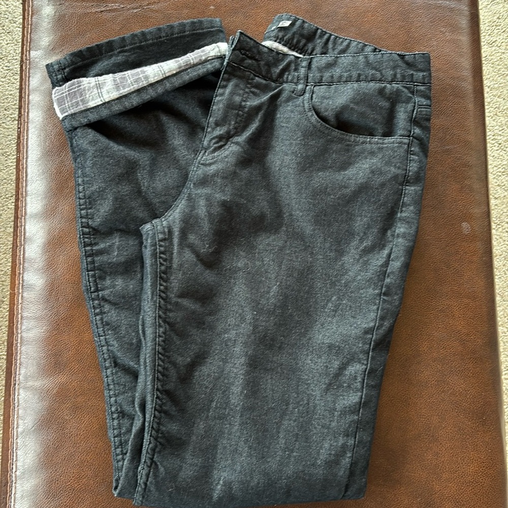Prana black fleece lined jeans